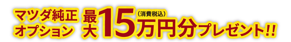 マツダ純正オプション最大15万円分（消費税込）プレゼント