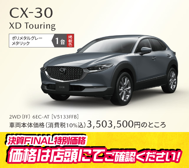 MAZDA CX-30 XD Touring ポリメタルグレーメタリック 1台